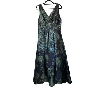Alex Evenings Floral Jacquard Hi-Lo Sleeveless Party Cocktail Occasion Dress. 14